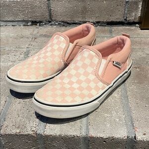 Vans Pink & White Checkered Slip-On Shoes